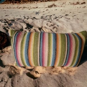 Rainbow multicolor Indoor/outdoor pillow.